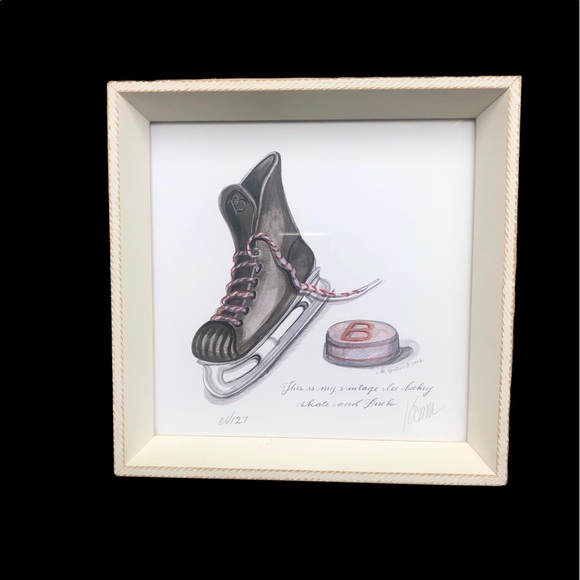 Kolene Spicher Vintage Prints. Hockey Stick & Skate. Signed & Numbered. Set. - Picture 2 of 6